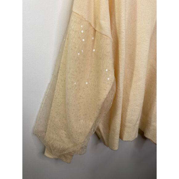 LC Lauren Conrad Peach Long Balloon Sleeve Sweater Women's Size XX-Large XXL - Picture 3 of 7